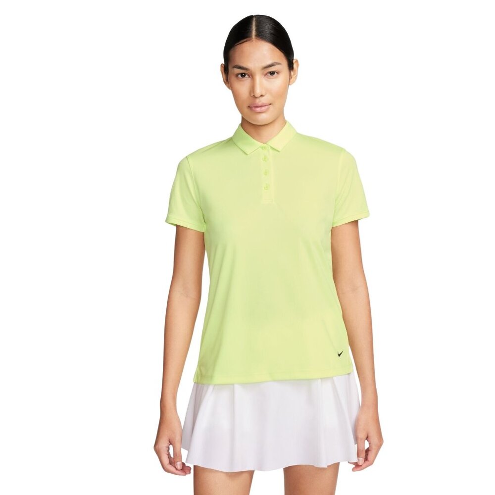 NWT Women's Medium Lemon Yellow Polo shirt Nike Dri-Fit Victory Solid